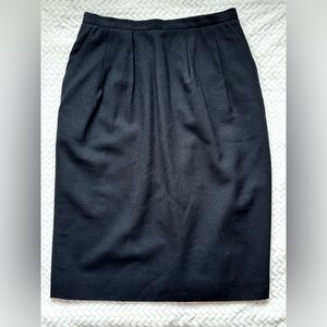 Vintage JH Collectibles Black Wool Lined Pencil Skirt - Size 12 (modern 8-10)
